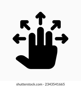 Editable three fingers move vector icon. Part of a big icon set family. Perfect for web and app interfaces, presentations, infographics, etc