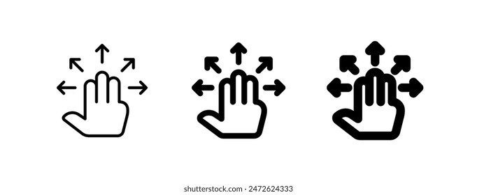 Editable three fingers move vector icon. Part of a big icon set family. Perfect for web and app interfaces, presentations, infographics, etc