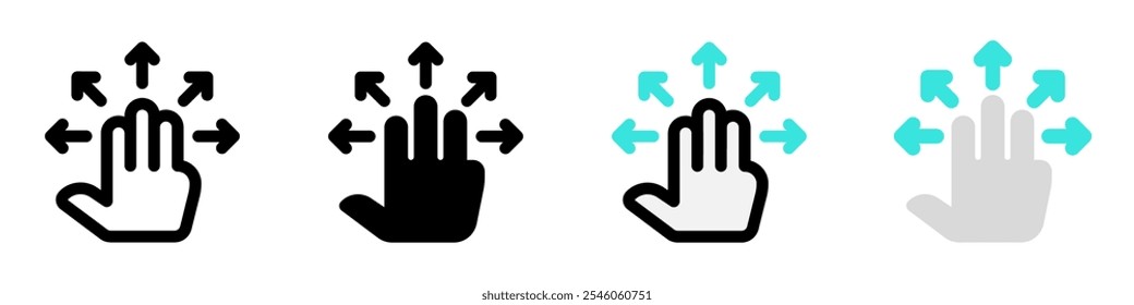 Editable three fingers move vector icon. Part of a big icon set family. Perfect for web and app interfaces, presentations, infographics, etc
