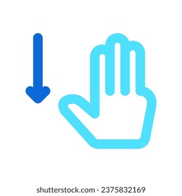 Editable three fingers swipe down vector icon. Part of a big icon set family. Perfect for web and app interfaces, presentations, infographics, etc