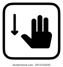 Editable three fingers swipe down vector icon. Part of a big icon set family. Perfect for web and app interfaces, presentations, infographics, etc