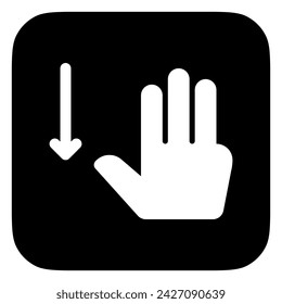 Editable three fingers swipe down vector icon. Part of a big icon set family. Perfect for web and app interfaces, presentations, infographics, etc