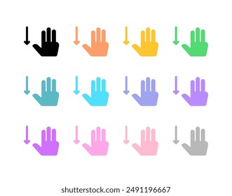Editable three fingers swipe down vector icon. Part of a big icon set family. Perfect for web and app interfaces, presentations, infographics, etc