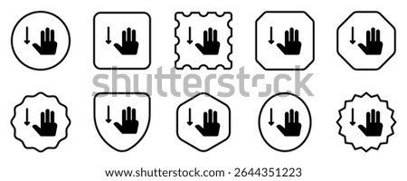 Editable three fingers swipe down vector icon. Part of a big icon set family. Perfect for web and app interfaces, presentations, infographics, etc