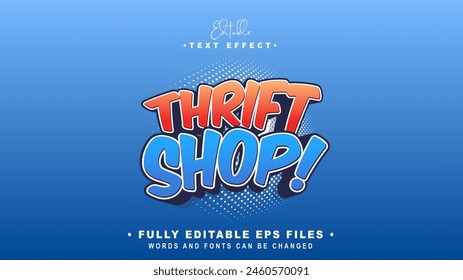 editable thrift shop text effect.typhography logo