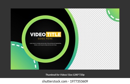 Editable thumbnail design for any videos customizable video thumbnail design concept template	