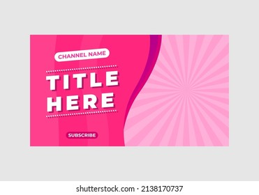 EDITABLE THUMBNAIL DESIGN TEMPLATE WITH PINK COLOR.