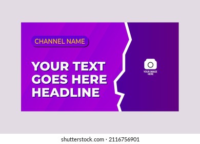 editable thumbnail design template with purple color.