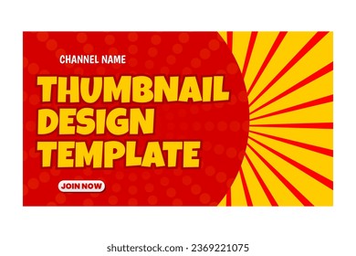 editable thumbnail template design with red and yellow color.