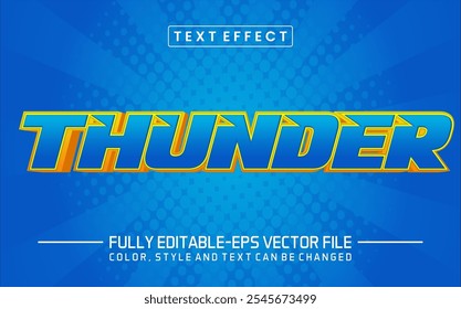 Efeito de estilo de texto Thunder editável - Conceito de estilo de texto