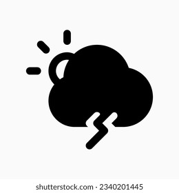 Editable thundercloud and sun vector icon. Part of a big icon set family. Perfect for web and app interfaces, presentations, infographics, etc