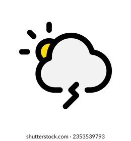 Editable thundercloud and sun vector icon. Part of a big icon set family. Perfect for web and app interfaces, presentations, infographics, etc