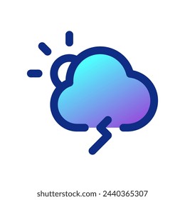 Editable thundercloud and sun vector icon. Part of a big icon set family. Perfect for web and app interfaces, presentations, infographics, etc