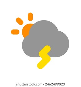 Editable thundercloud and sun vector icon. Part of a big icon set family. Perfect for web and app interfaces, presentations, infographics, etc