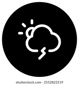 Icono de nube de trueno y Vector solar editable. Parte de una gran familia de iconos. Perfecto para interfaces de Web y App, presentaciones, infografías, etc