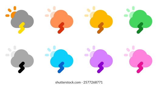 Editable thundercloud and sun vector icon. Part of a big icon set family. Perfect for web and app interfaces, presentations, infographics, etc