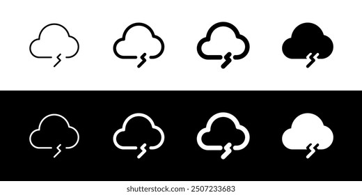 Icono de Vector de nubes de trueno editable. Parte de una gran familia de iconos. Perfecto para interfaces de Web y App, presentaciones, infografías, etc