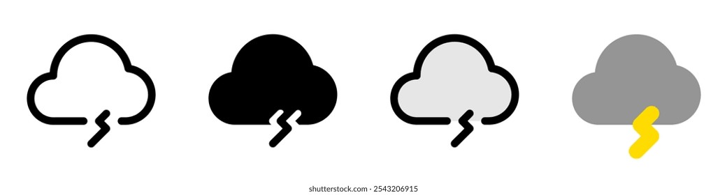 Icono de Vector de nubes de trueno editable. Parte de una gran familia de iconos. Perfecto para interfaces de Web y App, presentaciones, infografías, etc