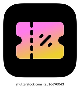 Bearbeitbares Ticket, Coupon-Vektorsymbol. Teil einer großen Ikone-Set-Familie. Perfekt für Web- und App-Schnittstellen, Präsentationen, Infografiken usw.