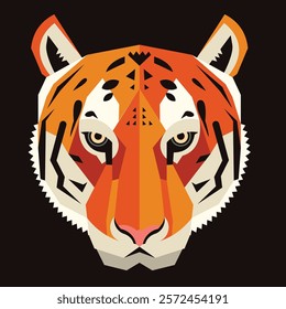 editable tiger head illustration you can use for wall decoration 