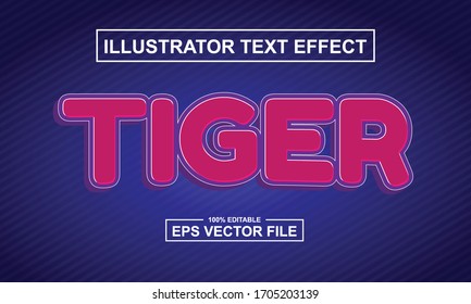 Editable Tiger Text Effect 3d Bold Text Style