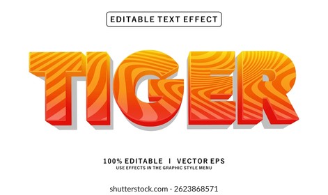 editable tiger vector text effect with modern style design
