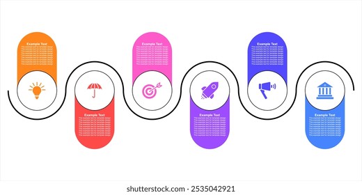 Infografía del progreso o del paso del flujo de la línea de tiempo editable, negocio moderno del hito para el desarrollo de la compañía de la estrategia de la Plantilla o acontecimiento histórico. Elemento para diapositiva de presentación corporativa