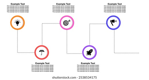 Infografía del progreso o del paso del flujo de la línea de tiempo editable, negocio moderno del hito para el desarrollo de la compañía de la estrategia de la Plantilla o acontecimiento histórico. Elemento para diapositiva de presentación corporativa