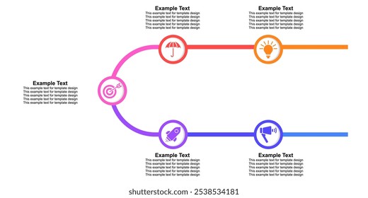 Infografía del progreso o del paso del flujo de la línea de tiempo editable, negocio moderno del hito para el desarrollo de la compañía de la estrategia de la Plantilla o acontecimiento histórico. Elemento para diapositiva de presentación corporativa