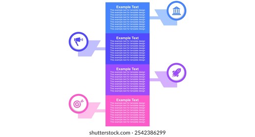 Infografía del progreso o del paso del flujo de la línea de tiempo editable, negocio moderno del hito para el desarrollo de la compañía de la estrategia de la Plantilla o acontecimiento histórico. Elemento para diapositiva de presentación corporativa	