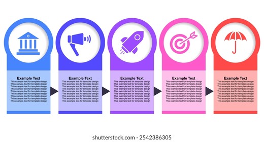 Infografía del progreso o del paso del flujo de la línea de tiempo editable, negocio moderno del hito para el desarrollo de la compañía de la estrategia de la Plantilla o acontecimiento histórico. Elemento para diapositiva de presentación corporativa	