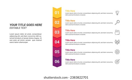 Editable Timeline Infographics From 1 Up to 6 Steps on a 16:9 Ratio Layout for Business Presentations, Planning, Management, and Evaluation.