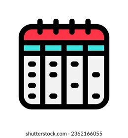 Editable timetable, schedule, calendar, agenda, planner vector icon. Business, stationery, office. Part of a big icon set family. Perfect for web and app interfaces, presentations, infographics, etc