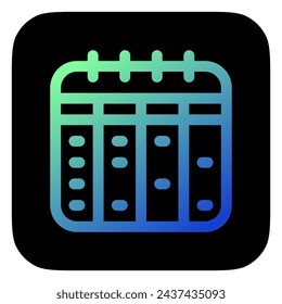 Bearbeitbarer Zeitplan, Zeitplan, Kalender, Agenda, Planer Vektor-Symbol. Geschäft, Schreibwaren, Büro. Teil einer großen Icon-Set-Familie. Perfekt für Web- und App-Schnittstellen, Präsentationen, Infografiken usw