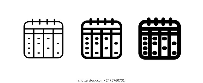 Editable timetable, schedule, calendar, agenda, planner vector icon. Business, stationery, office. Part of a big icon set family. Perfect for web and app interfaces, presentations, infographics, etc