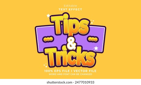 editable tips and tricks text effect.typhography logo
