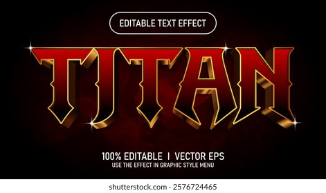 editable titan 3d vector text effect with modern style design