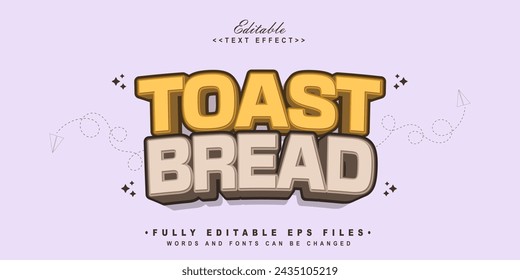 editable toast bread text effect.typhography logo