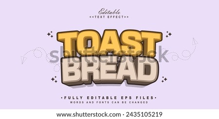 editable toast bread text effect.typhography logo