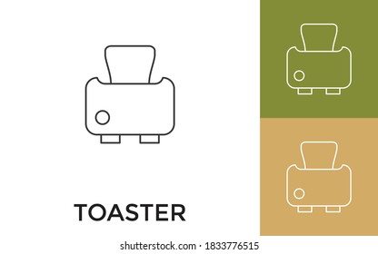 Editable Toaster Thin Line Icon with Title. Useful For Mobile Application, Website, Software and Print Media.