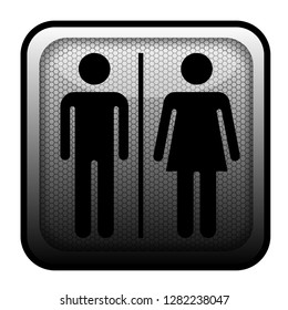 editable toilet sample vector icon, modern design, black and white color, carbon pattern 