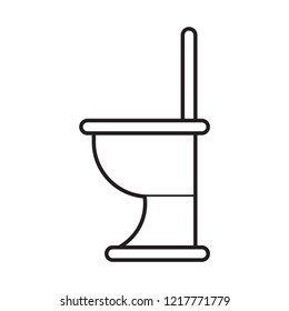 editable toilet vector icon, modern design, outline style, black and white color 
