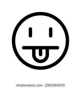 Editable tongue-out, raspberry face vector icon. Part of a big icon set family. Perfect for web and app interfaces, presentations, infographics, etc