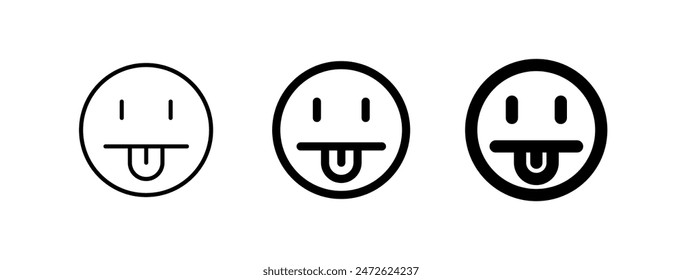 Editable tongue-out, raspberry face vector icon. Part of a big icon set family. Perfect for web and app interfaces, presentations, infographics, etc