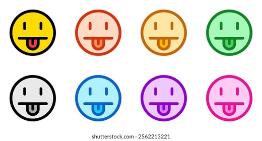 Editable tongue-out, raspberry face vector icon. Part of a big icon set family. Perfect for web and app interfaces, presentations, infographics, etc