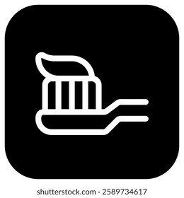 Editable tooth brush and paste vector icon. Dentistry, healthcare, medical. Part of a big icon set family. Perfect for web and app interfaces, presentations, infographics, etc