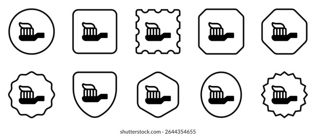 Editable tooth brush and paste vector icon. Dentistry, healthcare, medical. Part of a big icon set family. Perfect for web and app interfaces, presentations, infographics, etc