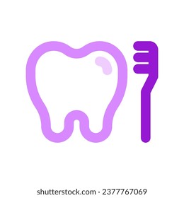 Editable tooth and brush vector icon. Dentistry, healthcare, medical. Part of a big icon set family. Perfect for web and app interfaces, presentations, infographics, etc
