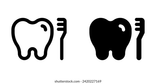 Editable tooth and brush vector icon. Dentistry, healthcare, medical. Part of a big icon set family. Perfect for web and app interfaces, presentations, infographics, etc