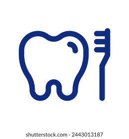 Editable tooth and brush vector icon. Dentistry, healthcare, medical. Part of a big icon set family. Perfect for web and app interfaces, presentations, infographics, etc
